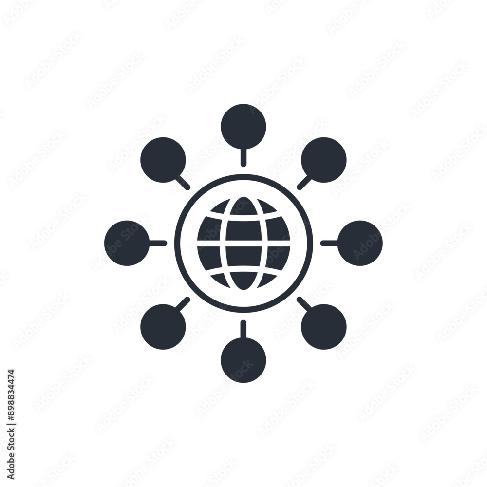 Poster connect icon. vector.editable stroke.linear style sign for use web design,logo.symbol illustration.
