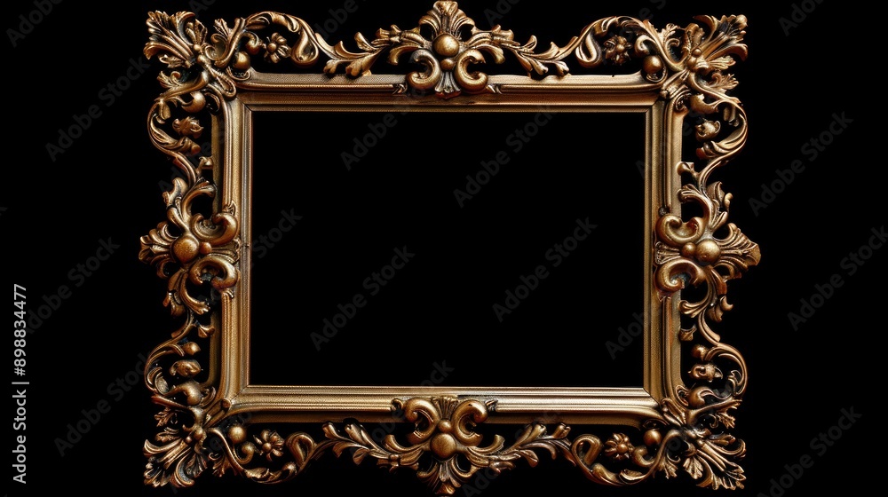 Poster isolated golden frame for design or painting with clipping path included