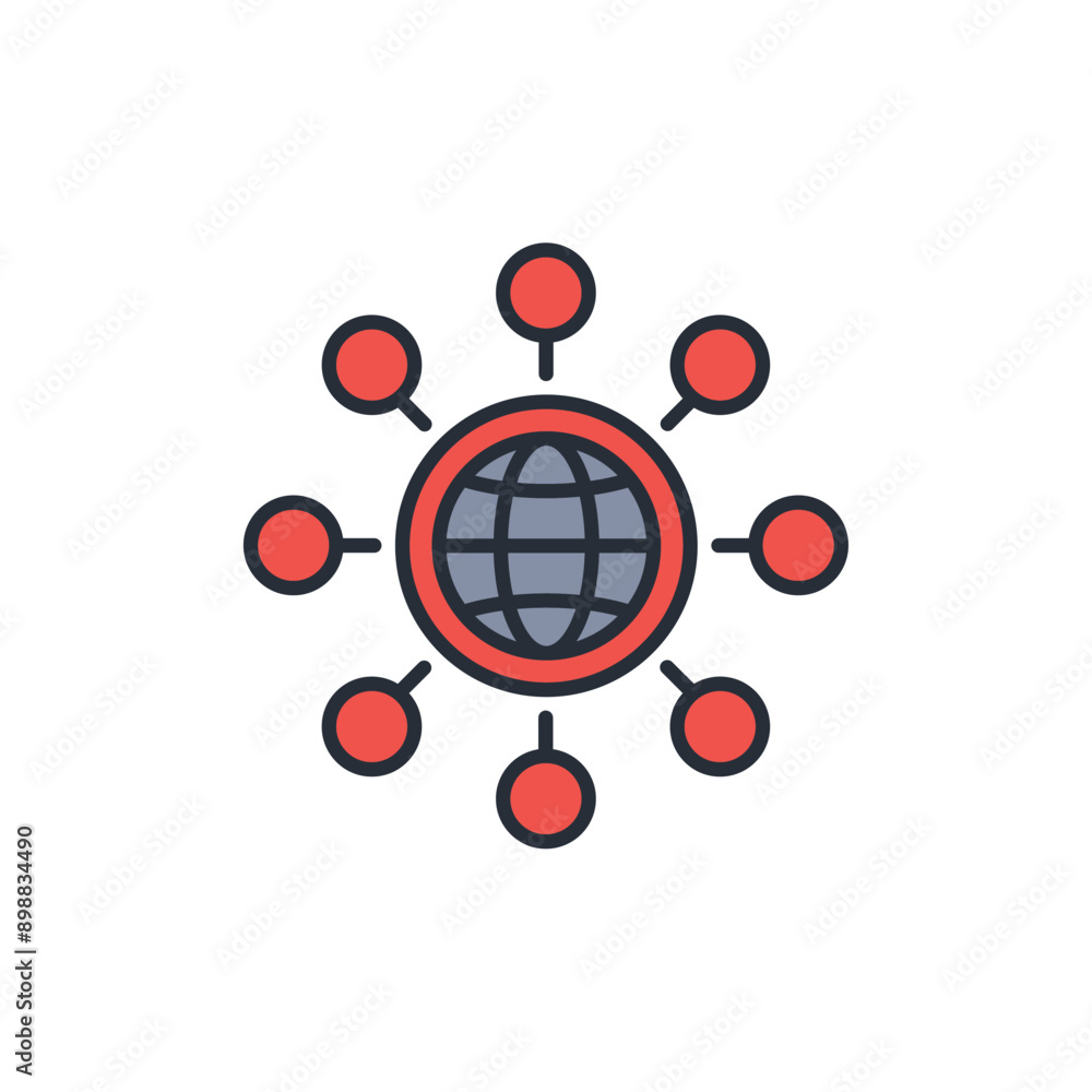 Poster connect icon. vector.editable stroke.linear style sign for use web design,logo.symbol illustration.