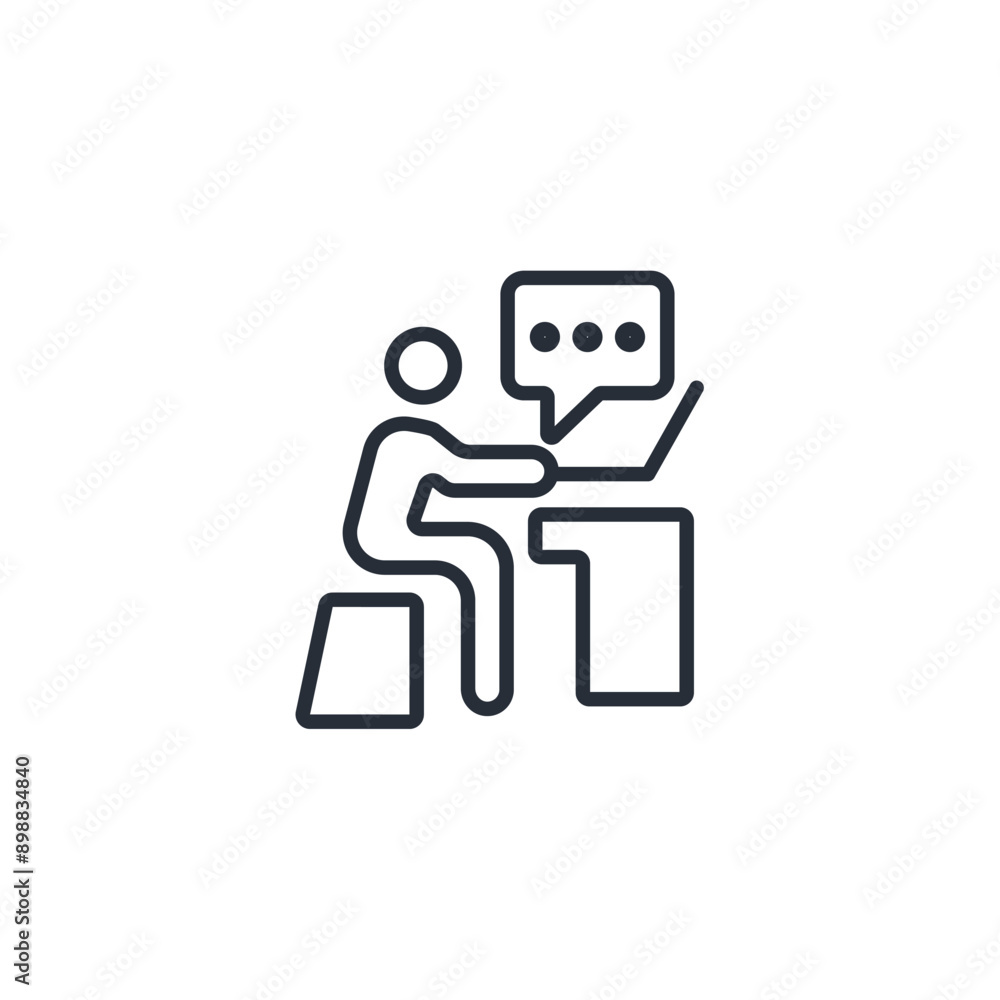 Poster internet users icon. vector.editable stroke.linear style sign for use web design,logo.symbol illustr
