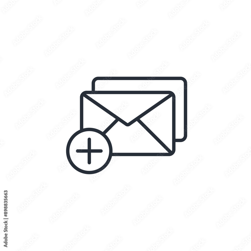 Poster new message icon. vector.editable stroke.linear style sign for use web design,logo.symbol illustrati