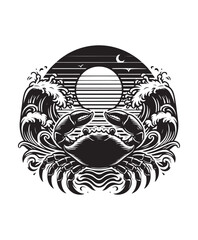 crab vector art,graphics crabs icons set,vintage illustration crab clipart,vector crabs flat style artwork design