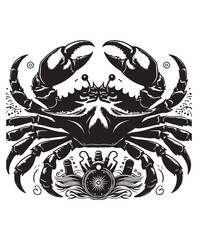 crab vector art,graphics crabs icons set,vintage illustration crab clipart,vector crabs flat style artwork design