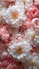 Cluster of Pink Flowers With Green Leaves