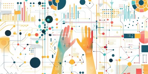 A person's hand reaching out to touch a computer screen with a curious expression