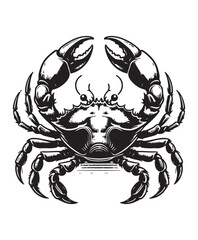 Image of crab vector art,graphics crabs icons set,vintage illustration crab clipart,vector crabs flat style artwork design printed on Printed Glass Basin Splashbacks