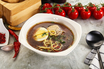 Japanese Miso soup with chicken