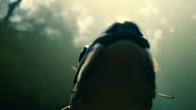 Close-up of a Fish in sea. Wildlife in underwater, diving, fishing.