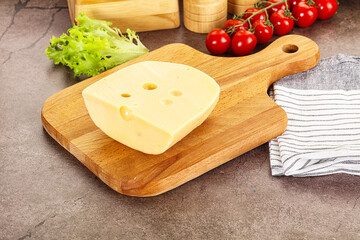 Gourmet Maasdam cheese with hole