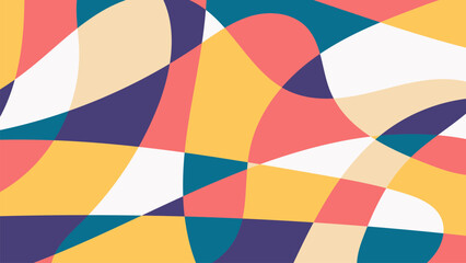 simple abstract background with drawn lines and colored shapes