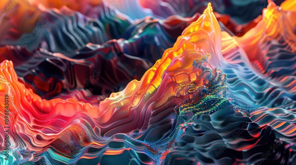 Poster a mesmerizing 3d abstract multicolor visualization