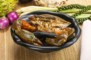 Delicous fresh raw uncooked crab