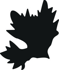 simple design, black shape of autumn, maple leaf, for various designs, vector