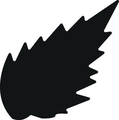simple design, black shape of an autumn, ragged leaf from under a tree, for various designs, vector