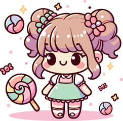 candy color kawaii girl