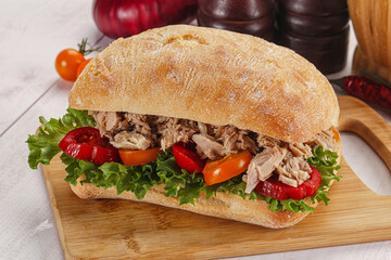 Ciabatta with canned tuna sandwich