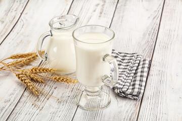 Organic milk in the glass