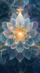 Radiant Lotus and Mandala: Symbol of Spiritual Awakening and Enlightenment in Serene Hues