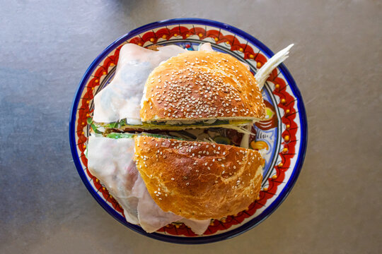 Authentic Puebla restaurant in a traditional market, serving famous cemitas sandwiches.