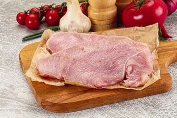 Raw uncooked turkey fillet steak