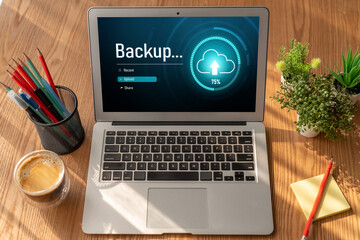 Backup Storage Data Internet Technology Business concept. Database storage cloud technology file...