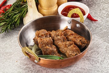 Beef kebab minced meat with onion