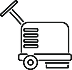 Line drawing of a portable generator providing electricity during a power outage