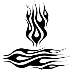 Flames Stencil Outline Silhouette Ghost Flame Fire Tattoo Car Motorcycle Cricut Flames file decal design