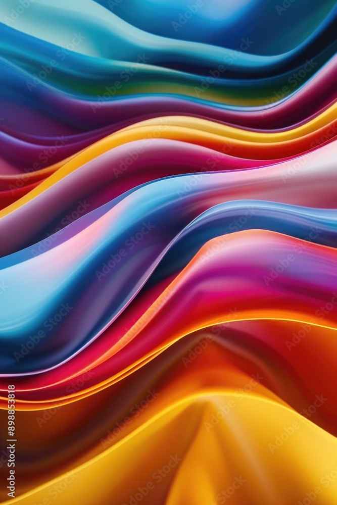 Aufkleber a colorful wave of fabric with a rainbow of colors. the colors are vibrant and bold, creating a sens