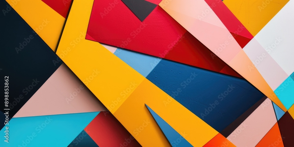 Aufkleber a colorful abstract design with a lot of different shapes and colors. the design is made up of trian
