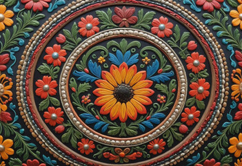  A close-up of intricate Polish folk art. 