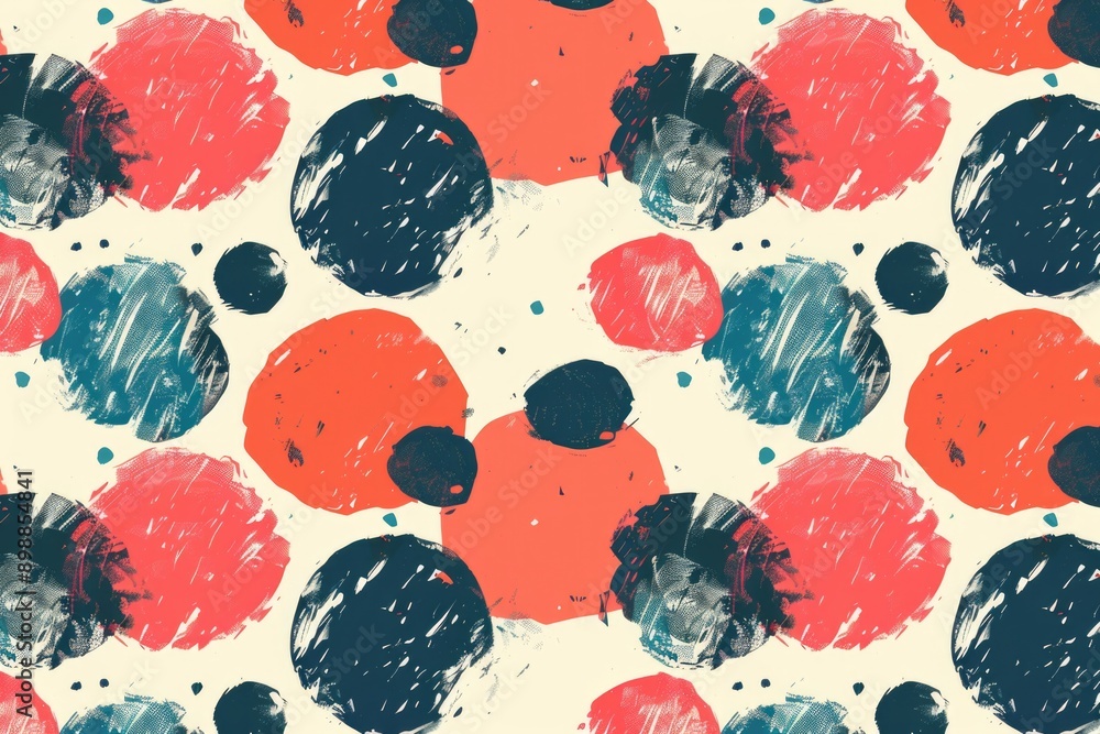 Poster a colorful abstract painting with many different colored circles. the circles are all different size