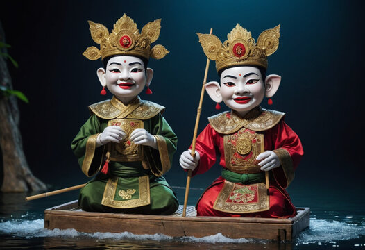  A traditional Vietnamese water puppet show. 