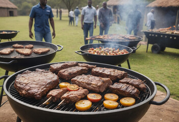  A traditional South African braai (BBQ) event. 