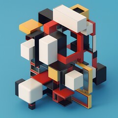 Obraz premium Abstract Geometric Shapes 3D Rendering