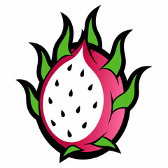 Dragonfruit Vector Illustration Vibrant & Detailed Fruit Design for Creative Projects