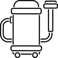 Professional vacuum cleaner standing on wheels for cleaning service