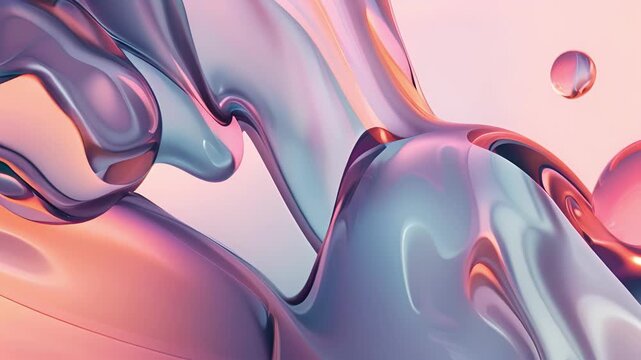 A website header design featuring a dynamic composition of fluid and organic shapes creating a sense of movement and depth.