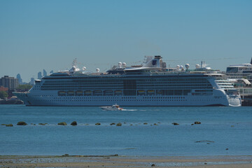 Modern Royal cruiseship cruise ship ocean liner Brilliance in port of Vancouver, British Columbia...