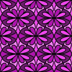 Abstract geometric floral seamless flower pattern for fabrics and linens