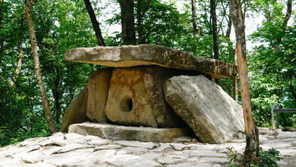 landscape old megalithic stone landmark ancient dolmen historic rock gelenjik tomb grave