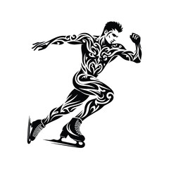 Fototapeta premium content male in ethnic tribal pattern illustration, emblem shield badge