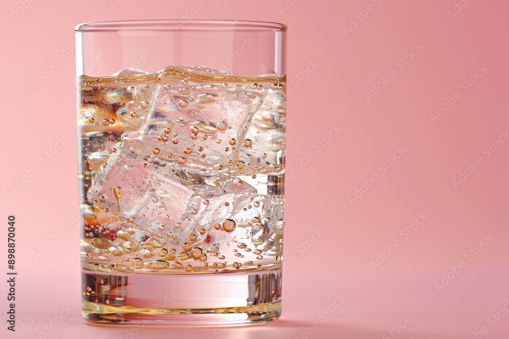 Poster dynamic splash of cola in a glass with ice capturing the vibrant and fizzy essence of a popular soft