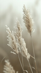 Fototapeta premium Whispering Beige Grass in Soft Breeze - Photorealistic Nature Scene with Gentle Light