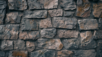 Fototapeta premium Elegant Wall Background Featuring an Abstract Pattern of Old Stone and Brick Texture, Ideal for Architecture Photography and Rough Concrete Construction Imagery