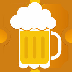 Glass of beer - vector illustration, as a seamless pattern