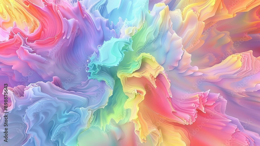 Poster abstract colorful background. psychedelic fractal texture. digital art. 3d rendering.
