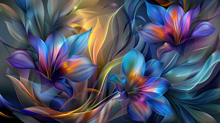 Fototapeta premium Floral abstraction background for decoration or wallpaper vibrant and artistic design elegant floral patterns colorful and dynamic visual appealing texture modern and stylish decorative element