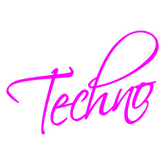 Techno Music Life Club DJ Party Letters Saying Quote Text Bass Sound Love Icon Symbol Cool Hard Style Trance Electro Jumpstyle Raver Dance Disco Festival Concert Logo Design