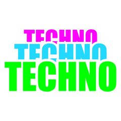 Techno Music Life Club DJ Party Letters Saying Quote Text Bass Sound Love Icon Symbol Cool Hard Style Trance Electro Jumpstyle Raver Dance Disco Festival Concert Logo Design